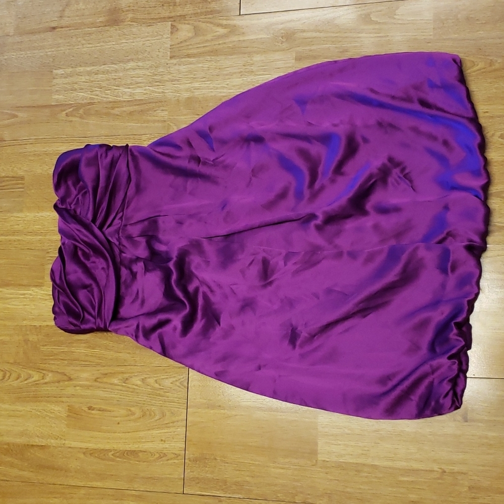 VTG Cache Silk strapless bubble hem dress 2